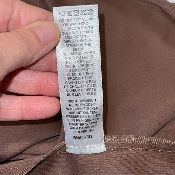 Adrianna Papell Occasions Flutter Sleeve Tiered Chiffon Gown Brown 10 - Picture 14 of 17